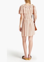 See by Chloé - Ruffled floral-print crepe mini dress - Pink - FR 42