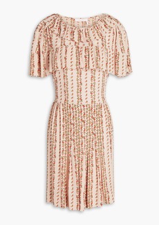 See by Chloé - Ruffled floral-print crepe mini dress - Pink - FR 42