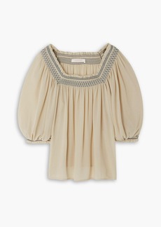 See by Chloé - Smocked georgette blouse - Neutral - FR 42