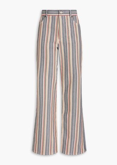 See by Chloé - Striped cotton-jacquard straight-leg pants - White - FR 38