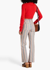 See by Chloé - Striped cotton-jacquard straight-leg pants - White - FR 36