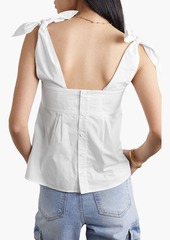 See by Chloé - Tie-detailed cotton-poplin top - White - FR 34