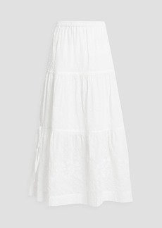 See by Chloé - Tiered Swiss-dot cotton midi skirt - White - FR 42