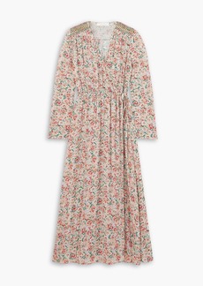 See by Chloé - Wrap-effect smocked floral-print crepe maxi dress - Pink - FR 36