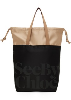 See by Chloé Black & Beige Small Essential Tote