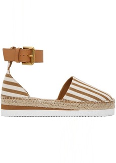 See by Chloé Brown & Off-White Glyn Flat Espadrilles