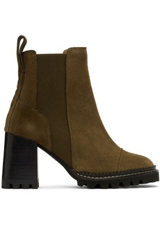 See by Chloé Khaki Mallory Ankle Boots