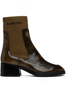 See by Chloé Khaki Wendy Sock Boots