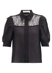 See By Chloé Lace-panelled georgette blouse