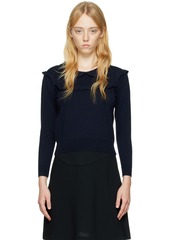 See by Chloé Navy Ruffle Sweater