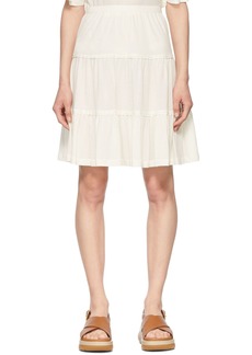 See by Chloé Off-White Cotton Midi Skirt