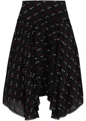 See By Chloé Woman Gathered Metallic Fil Coupé-jacquard Skirt Black