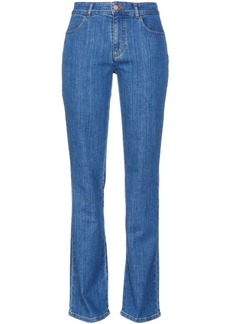 See By Chloé Woman Embroidered High-rise Bootcut Jeans Mid Denim