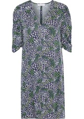See By Chloé Woman Gathered Floral-print Satin-twill Mini Dress Multicolor