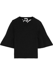 See By Chloé Woman Guipure Lace-paneled Cotton Sweater Black