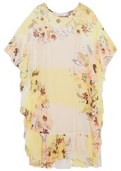 See By Chloé Woman Ruffled Floral-print Georgette Dress Yellow