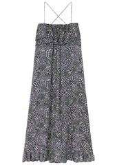 See By Chloé Woman Ruffled Floral-print Satin-twill Maxi Dress Multicolor