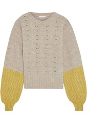 See By Chloé Woman Pointelle-knit Alpaca-blend Sweater Beige