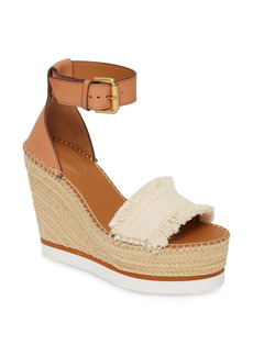 See by Chloé 'Glyn' Espadrille Wedge Sandal in Big Canvas/Canvas at Nordstrom Rack