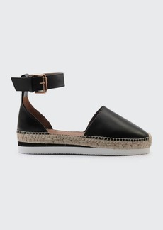 See by Chloé See by Chloe Glyn Leather Ankle-Strap Espadrilles