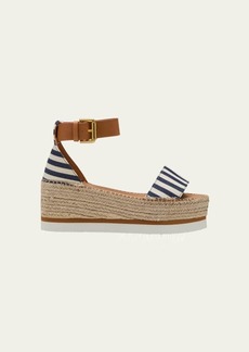 See by Chloé See by Chloe Glyn Stripe Ankle-Strap Espadrille Sandals