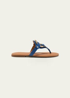 See by Chloé See by Chloe Hana Ring Thong Leather Flat Sandals