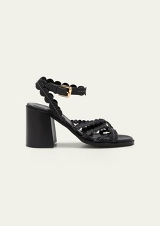 See by Chloé See by Chloe Kaddy Scallop Leather Block-Heel Sandals