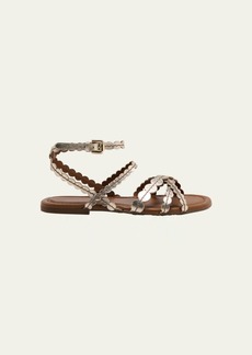 See by Chloé See by Chloe Kaddy Scallop Metallic Flat Sandals