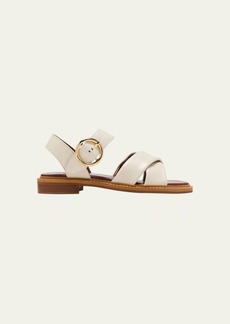 See by Chloé See by Chloe Lyna Leather Crisscross Ankle-Strap Sandals