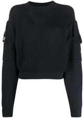 See by Chloé sleeve pocket ribbed jumper