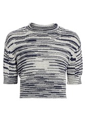 See by Chloé Space Dye Crop Knit Wool-Blend Sweater