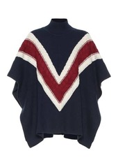 See by Chloé Striped wool and cotton-blend poncho