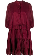 See by Chloé tiered puff-sleeved short dress