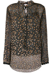 See by Chloé embroidered sheer blouse