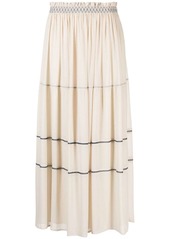 See by Chloé whipstitch-detailing pleated maxi skirt