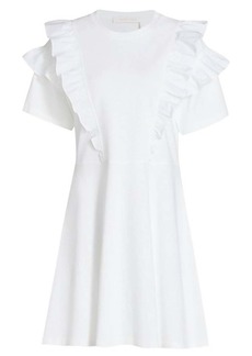 See by Chloé Women's Ruffle T-Shirt Dress In White