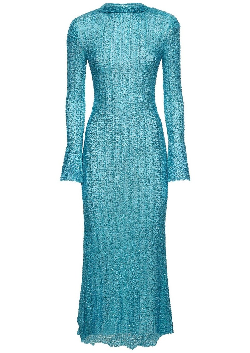 Self Portrait Beaded Knit Maxi Dress