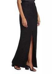 Self Portrait Bouclé Slit Maxi Skirt