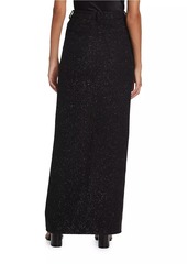 Self Portrait Bouclé Slit Maxi Skirt