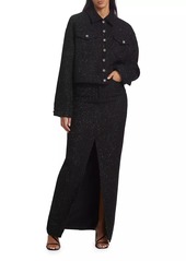 Self Portrait Bouclé Slit Maxi Skirt