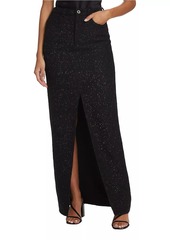 Self Portrait Bouclé Slit Maxi Skirt