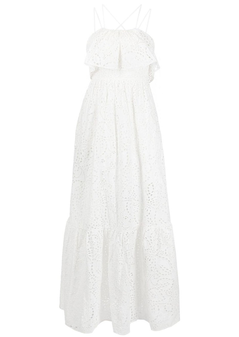 Self Portrait broderie anglaise maxi dress