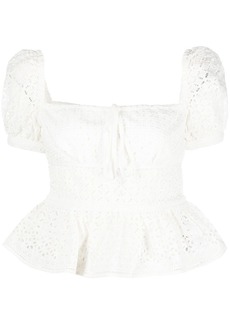 Self Portrait broderie anglaise top