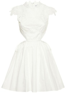 Self Portrait Chemical Cotton Lace Bib Mini Dress