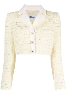 Self Portrait cropped bouclé jacket