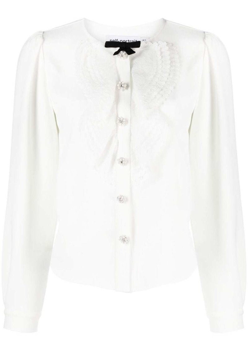 Self Portrait crystal-embellished blouse