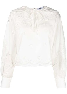 Self Portrait Daisy cotton broderie anglaise shirt