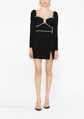 Self Portrait diamanté-trim minidress