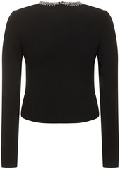 Self Portrait Diamante Crepe Top