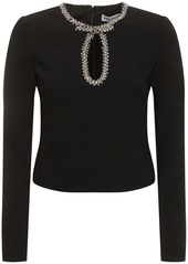 Self Portrait Diamante Crepe Top